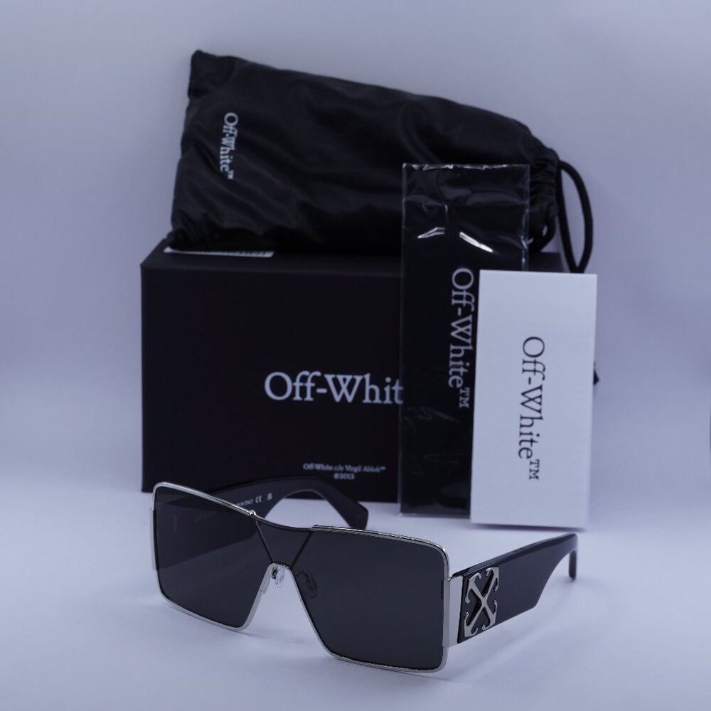 Off-White ASPEN 7207 Shield Sunglasses – Silver/Black/Grey